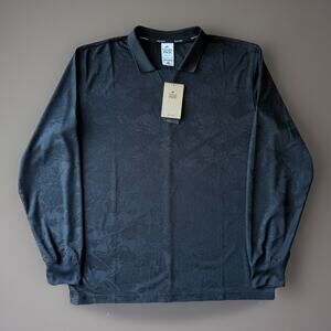 Nike Tech Pack Polo Medium Black Floral Long Sleeve Dri Fit NWT Soccer Rugby